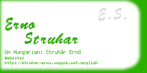 erno struhar business card